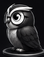owl, three-quarter view
